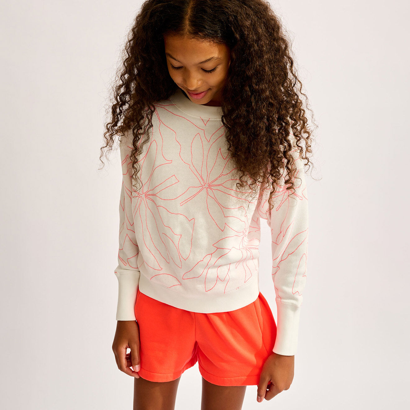 Bellerose Sweat Fadem imprimé blanc/rose
