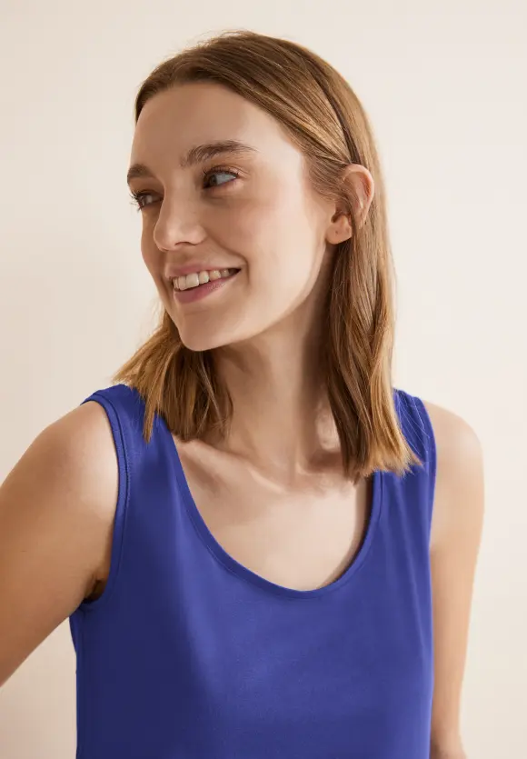 Basic Top in Unifarbe - intense royal blue