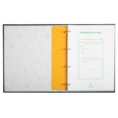Exacompta - Reliure registre Mouvement de titres - 32 x 24 cm - 4 anneaux avec recharge de 100 feuillets