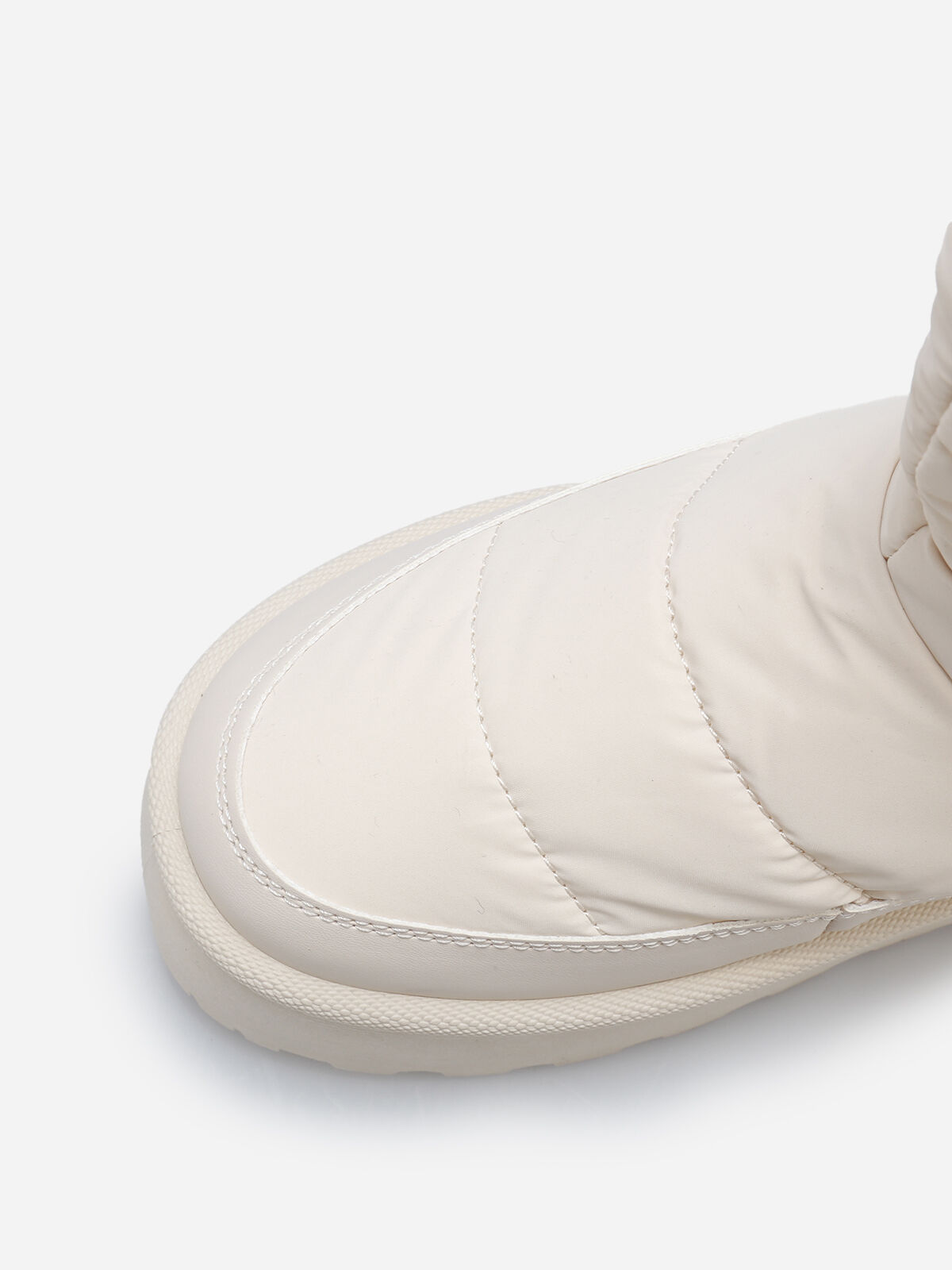 Boots matelassées et fourrées à plateforme- Beige