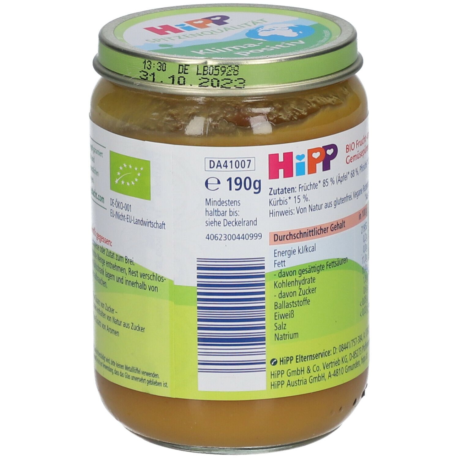 HiPP Mirabelle in Apfel-Pfirsich mit Kürbis ab dem 6. Monat