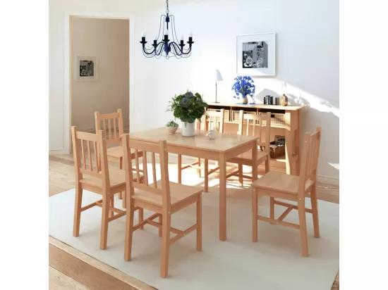 Ensemble de salle à manger sept pièces Pinède