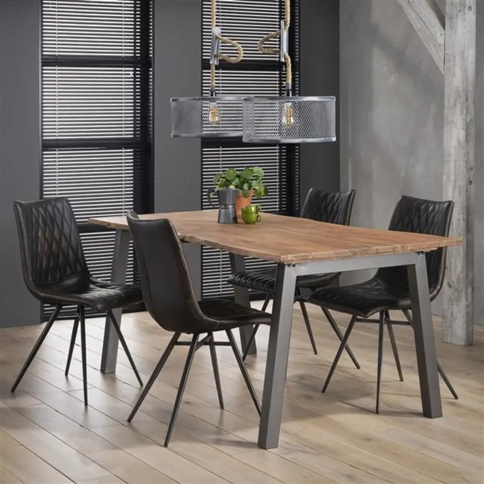 Industriële acacia houten eetkamertafel Edge 180 cm - Hout - Bruin
