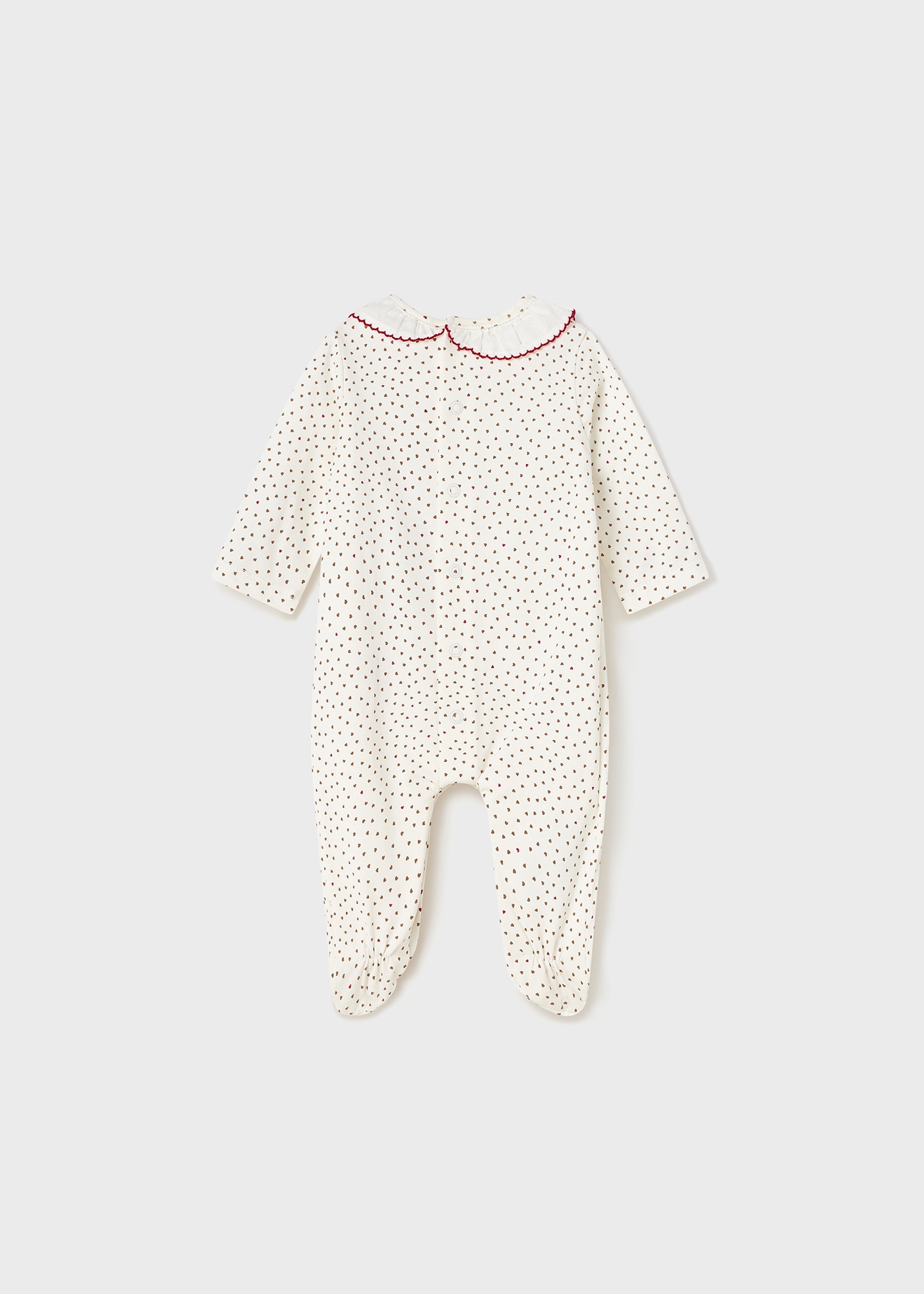 Pijama de algodão sustentável com gola para recém-nascidos