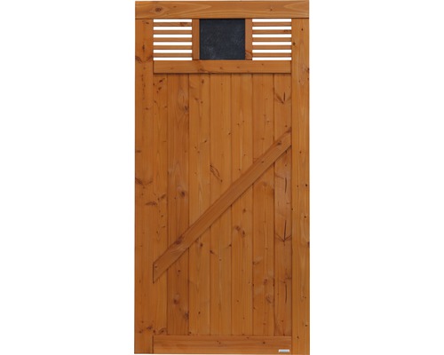 Enkele poort Konsta Latina met slotinsteek 90 x 180 cm Douglasspar kersenkleurig gebeitst