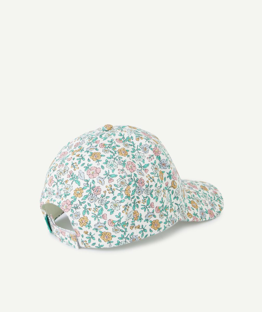 CASQUETTE FILLE AVEC IMPRIMÉ FLEURI ET PATCH BRODÉ SUNSHINE