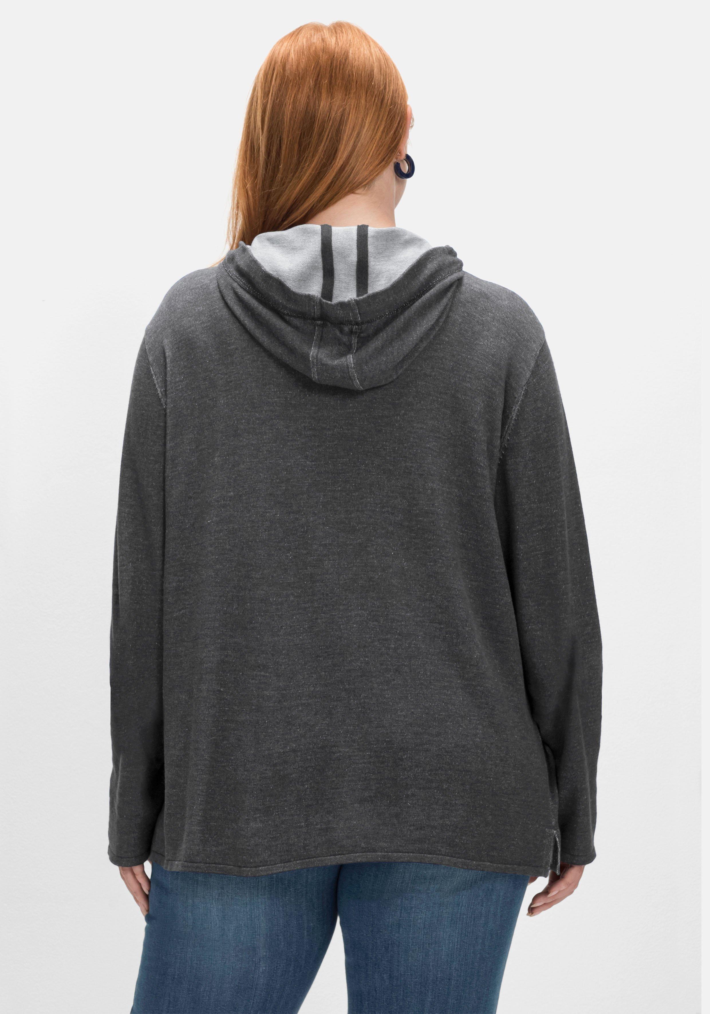 Pullover mit zweifarbiger Kapuze