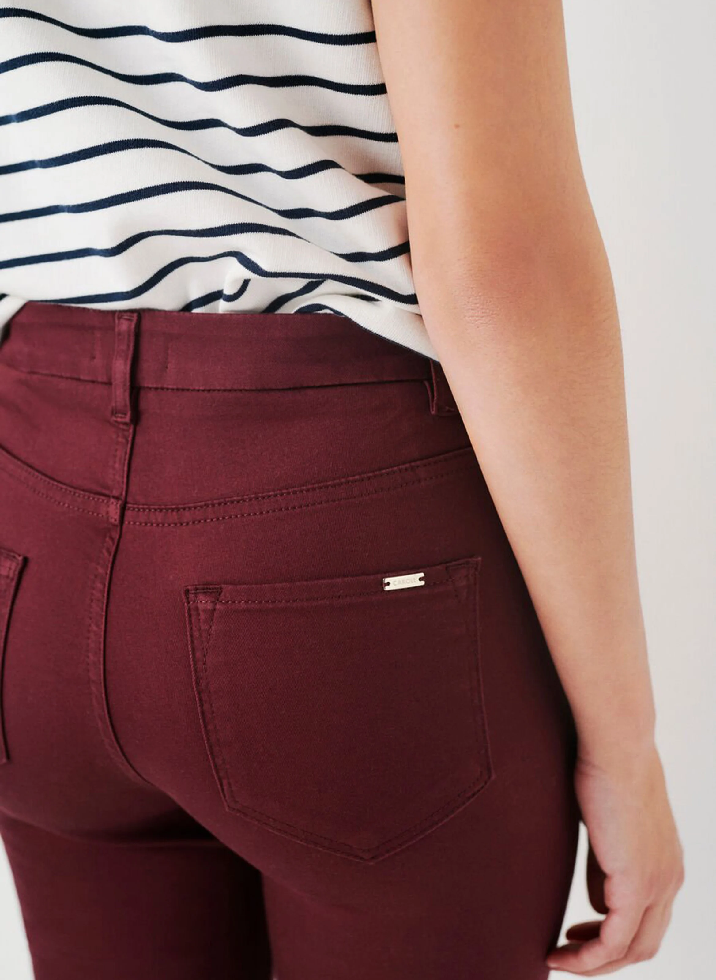 TONYB - Pantalon slim en coton mélangé | Rouge
