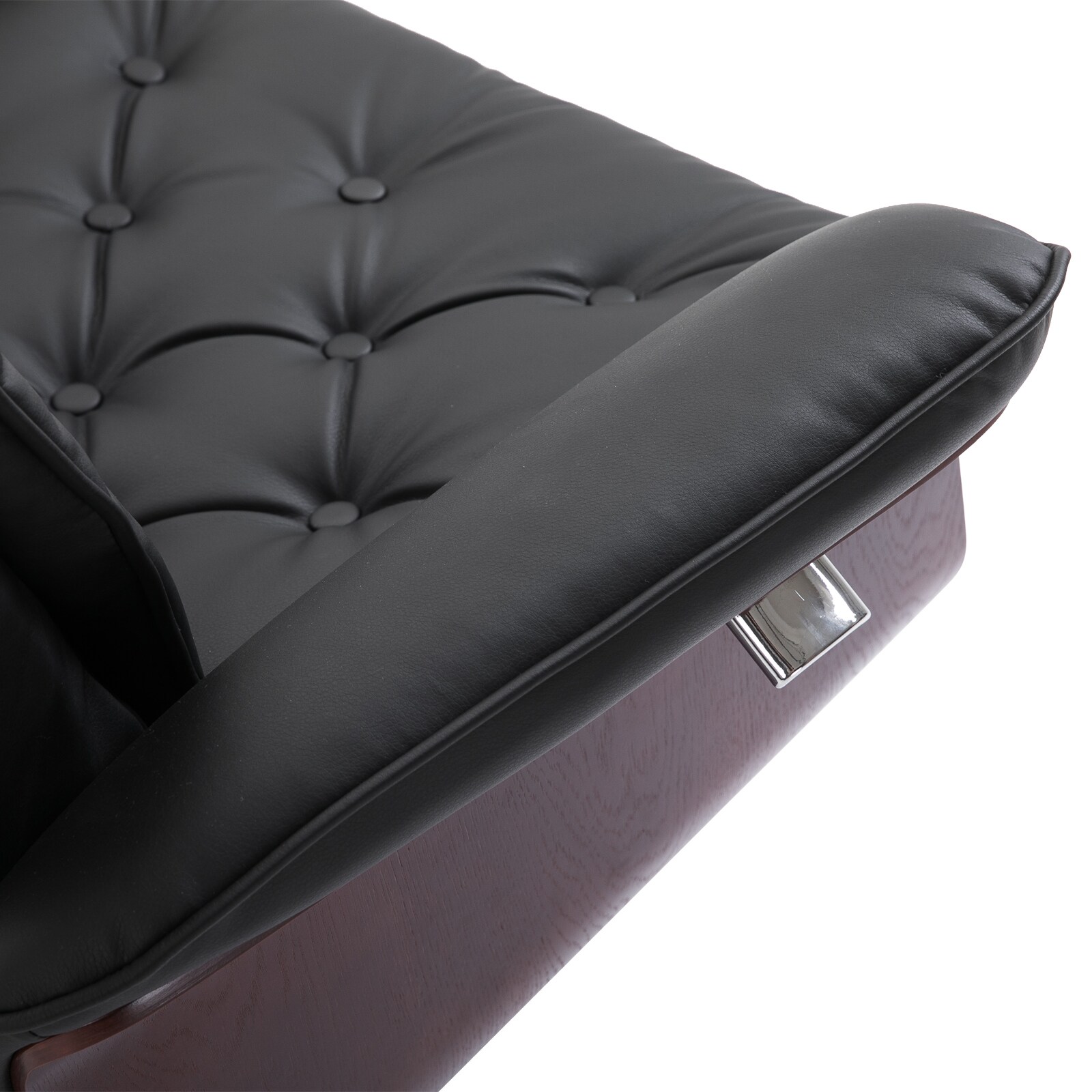 HOMCOM Chesterfield Sessel mit Hocker schwarz