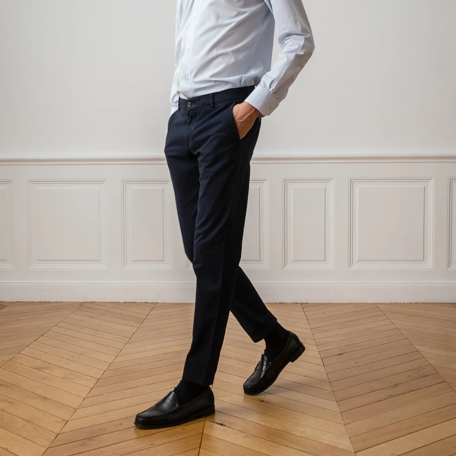 Navy chinos