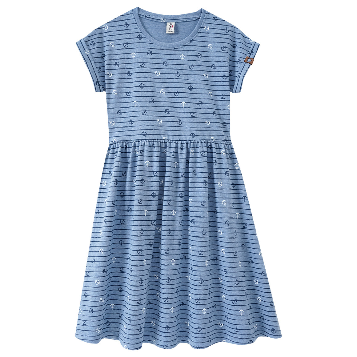Yigga Mädchen Kleid mit Anker-Motiven hellblau