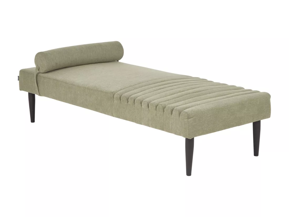 Chaise longue en tissu vert MAURIAC