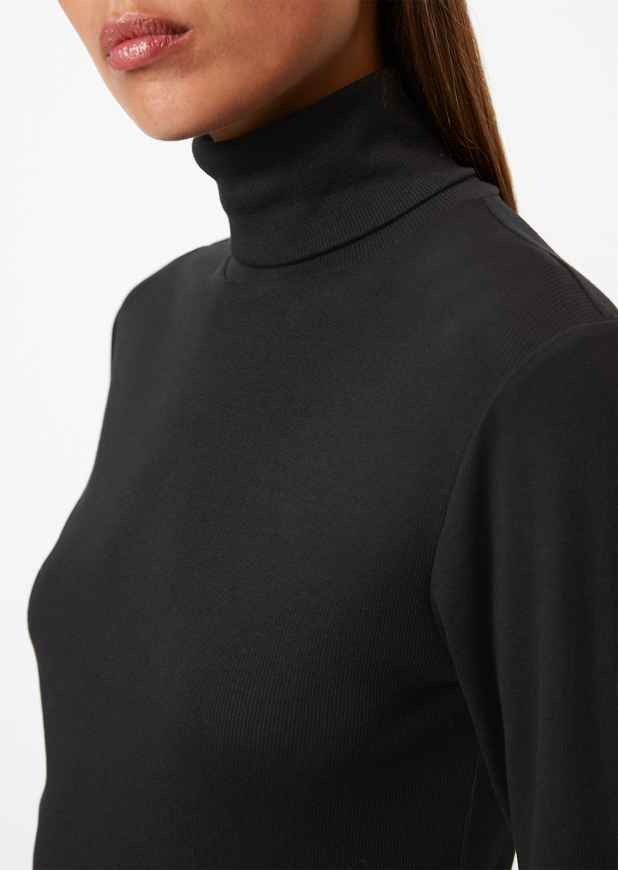 Turtleneck-Longsleeve aus Organic-Cotton-Rib-Jersey