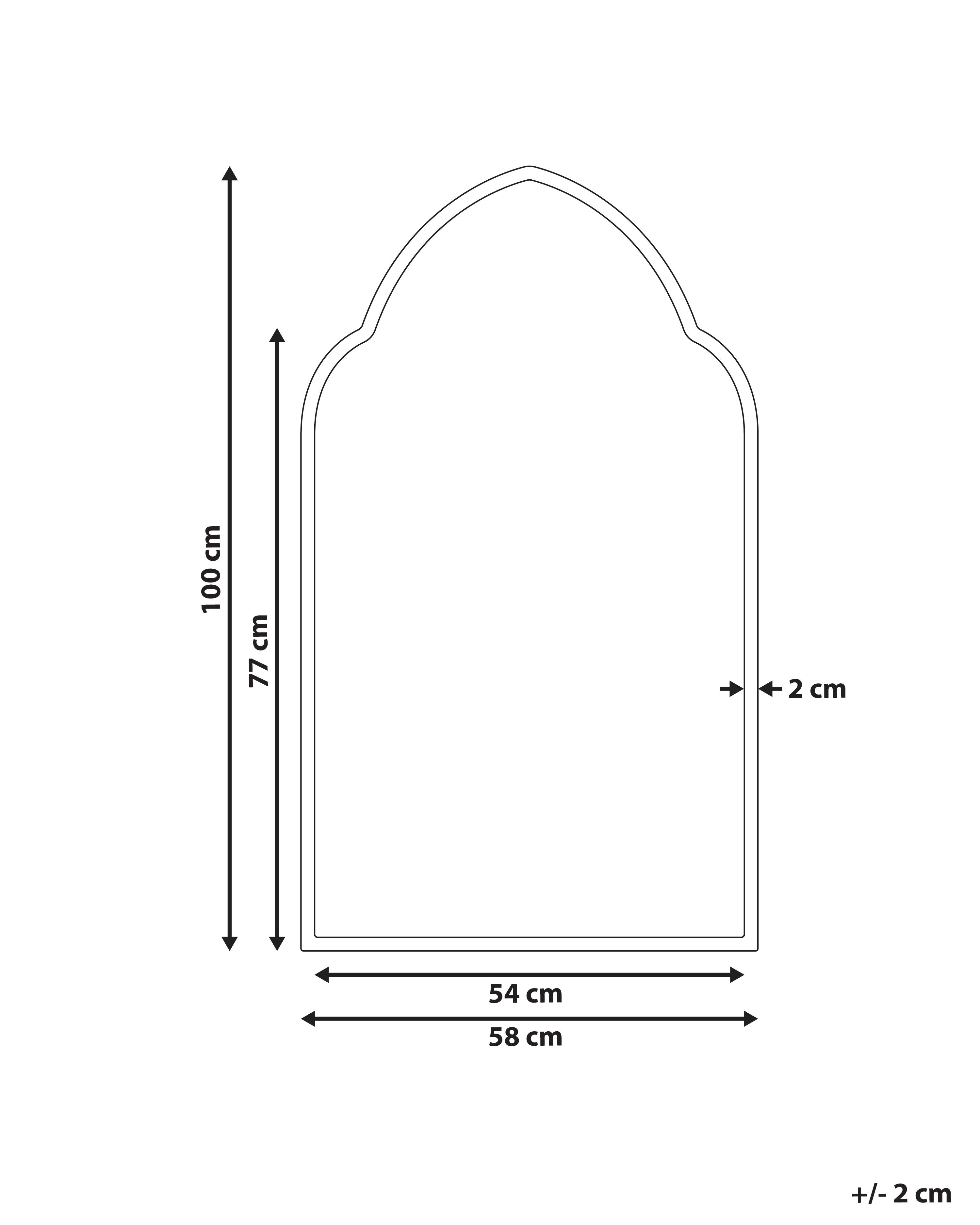 Wandspiegel ACONCHI 58 cm 100 cm Metaal Goud