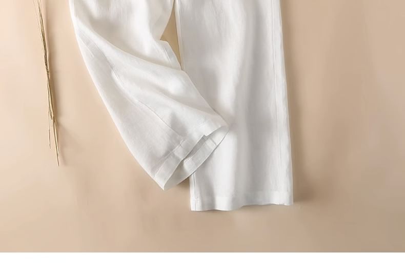 Isaaca - High Rise Plain Wide Leg Broek
