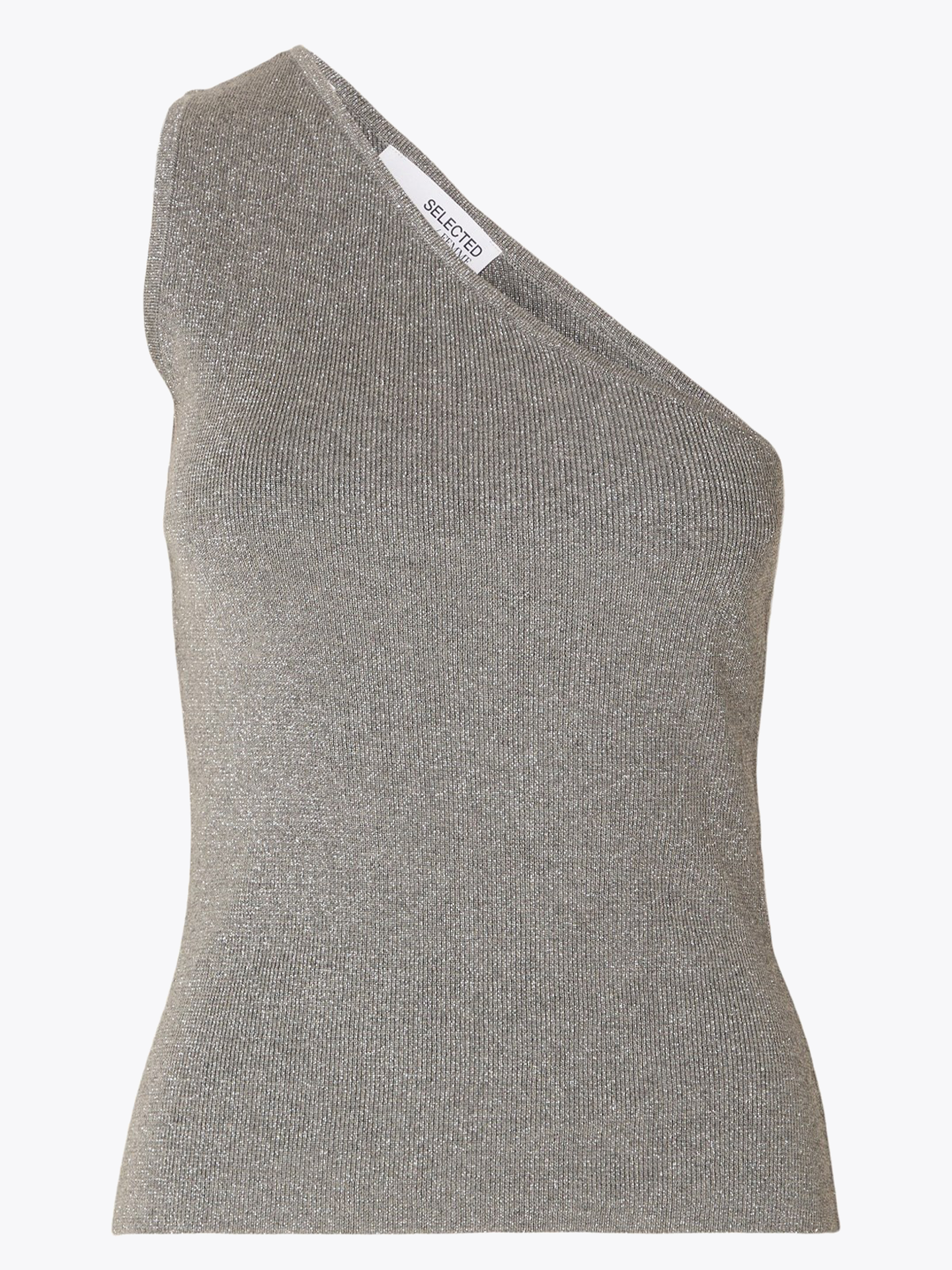 Lura Lurex One Shoulder Knit Top