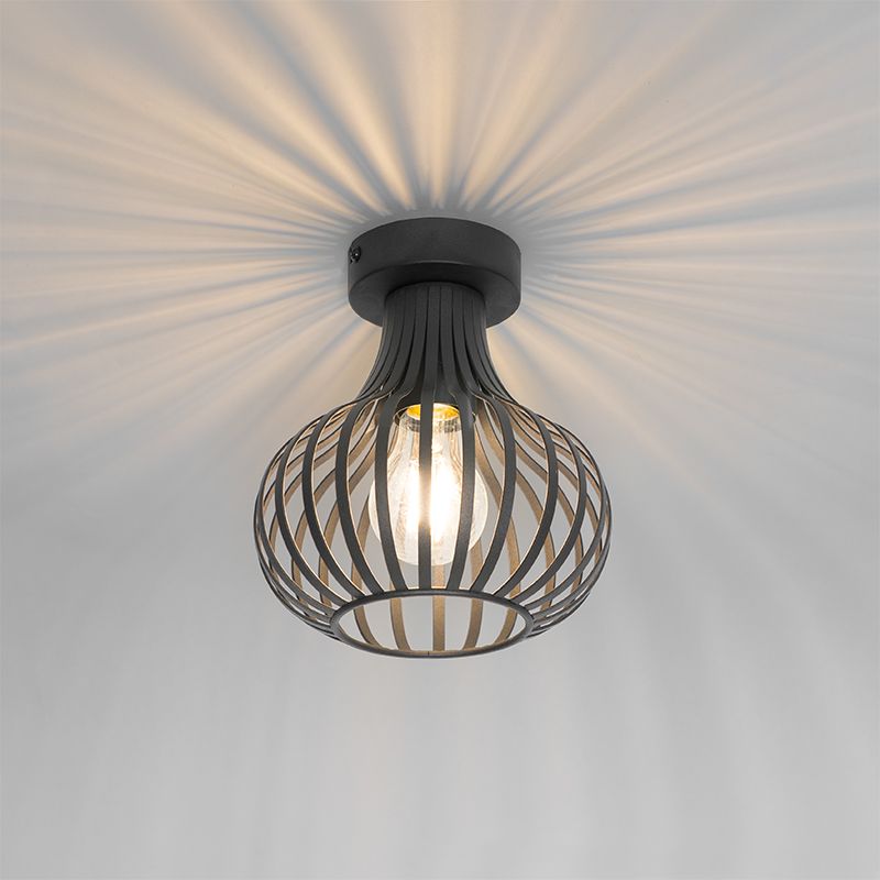 Moderne plafondlamp zwart 18 cm - Saffira