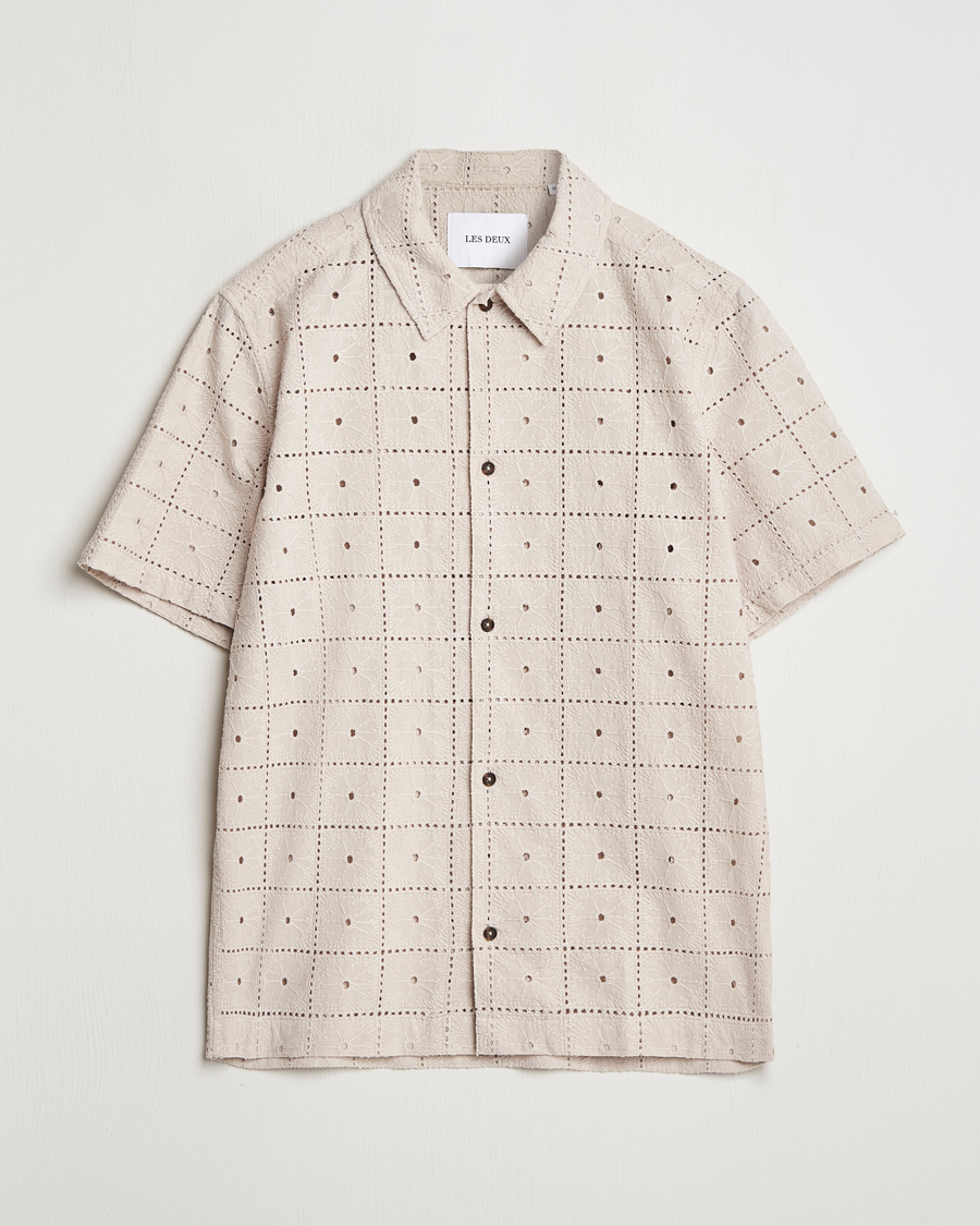 Les Deux Hector Anglaise Short Sleeve Shirt Light Sand