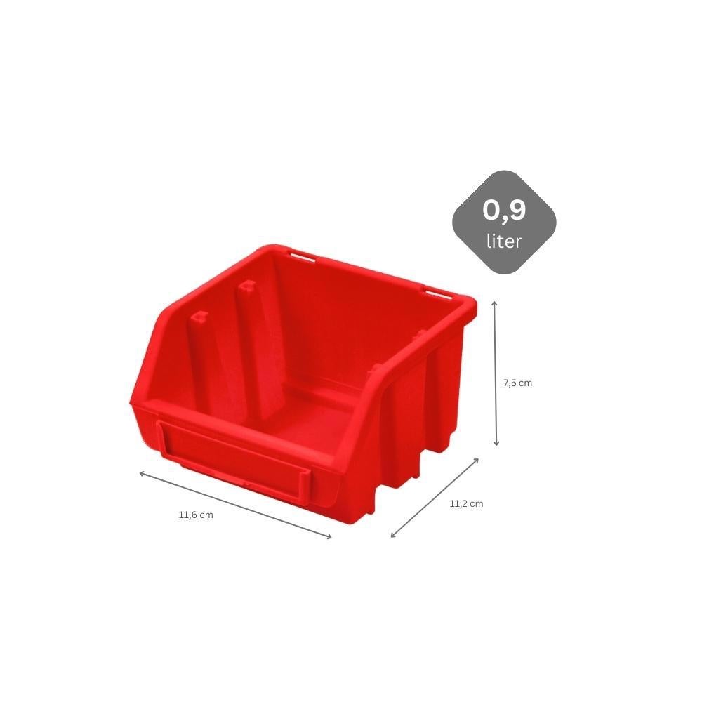 PROREGAL SuperSaver Set 40x Opbergdoos 1 HxBxD 7,5 x 11,6 x 11,2 cm Polypropyleen Rood
