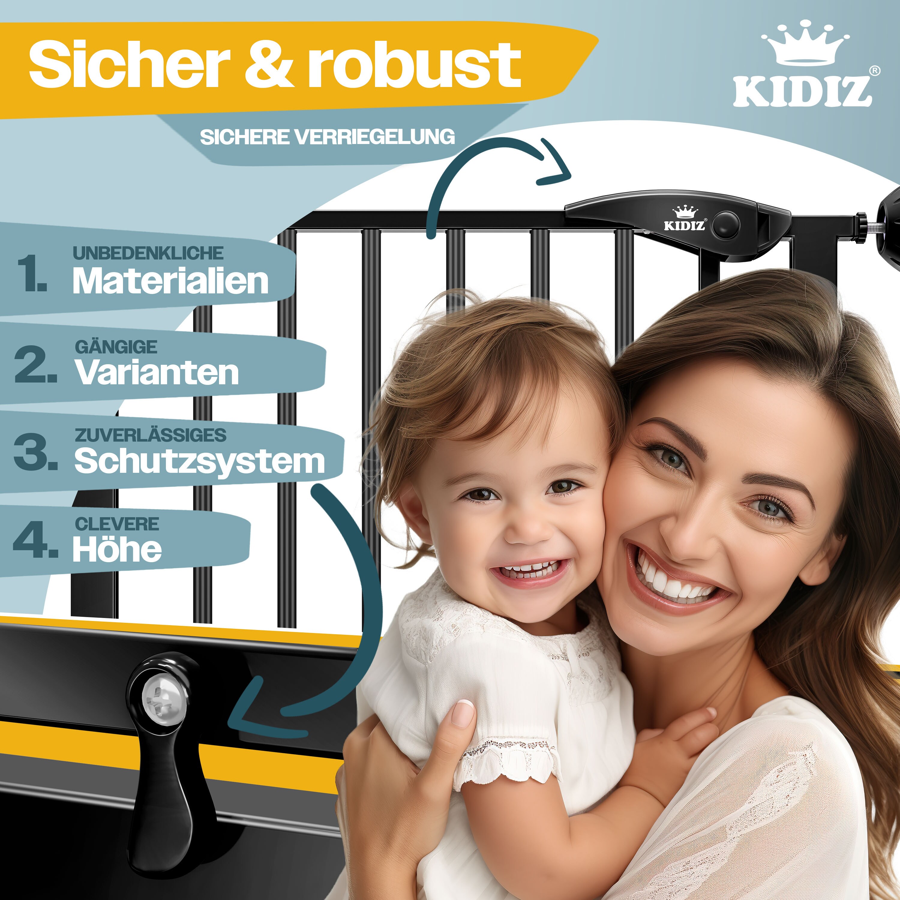 Kidiz® Türschutzgitter ? Absperrgitter ? Treppengitter ? Kindergitter | Gitter Haustier |