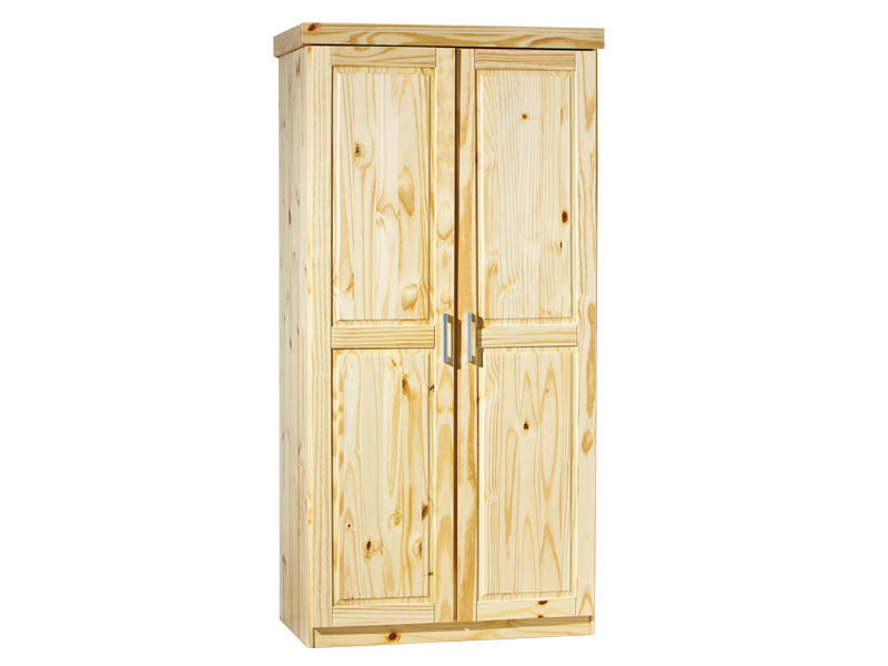 Drehtürenschrank LEON - natur - Kiefer massiv - 95 cm breit