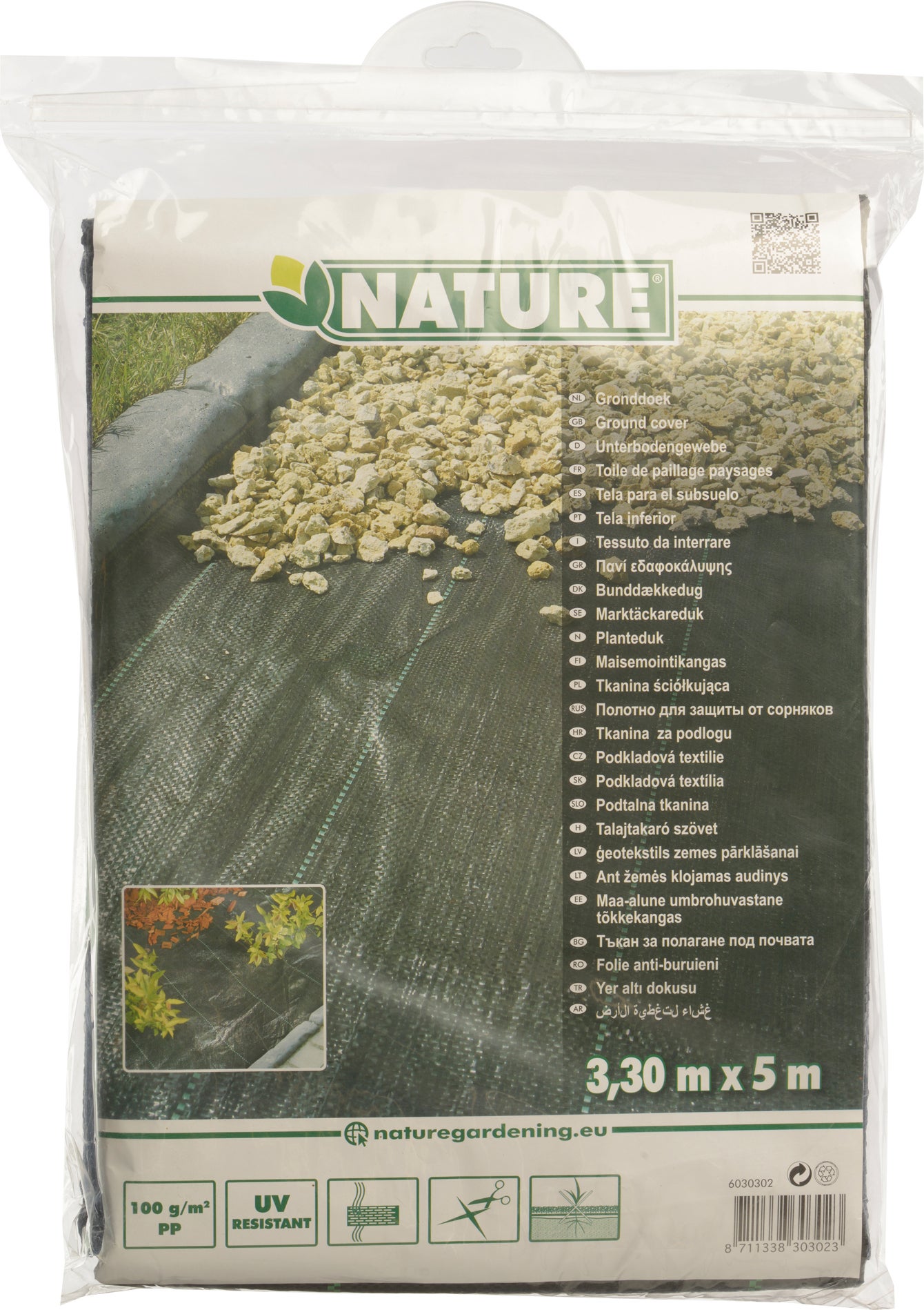 Nature worteldoek 3,30 x 5m 100 g/m² zwart