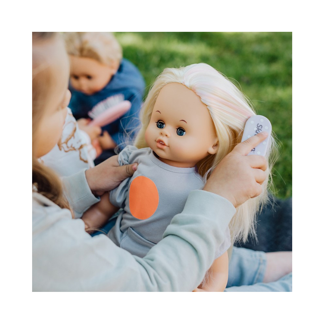 Skrallan Puppe blondes Haar 45 cm