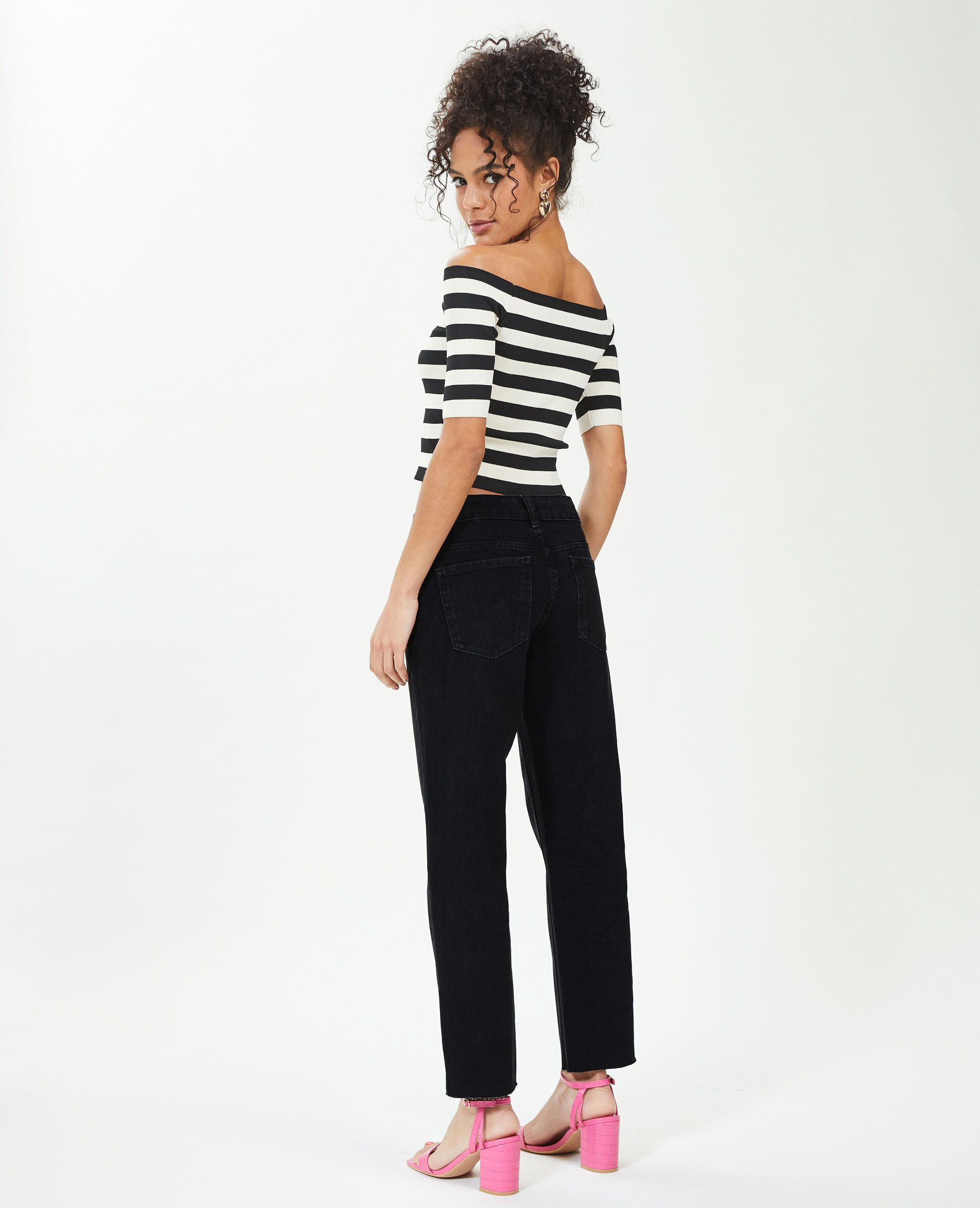 Jean straight taille basse - Noir