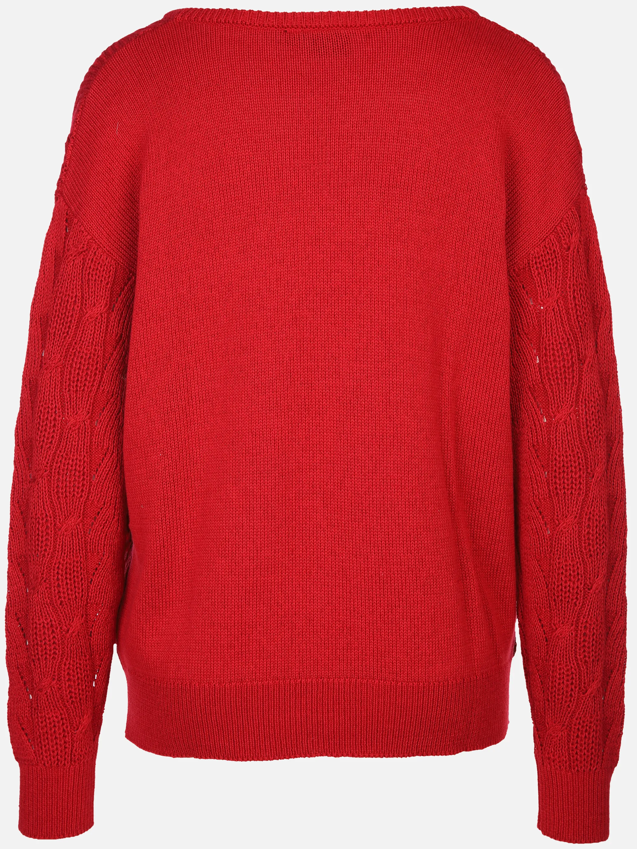 Damen Ajour Pullover mit V-Ausschnitt