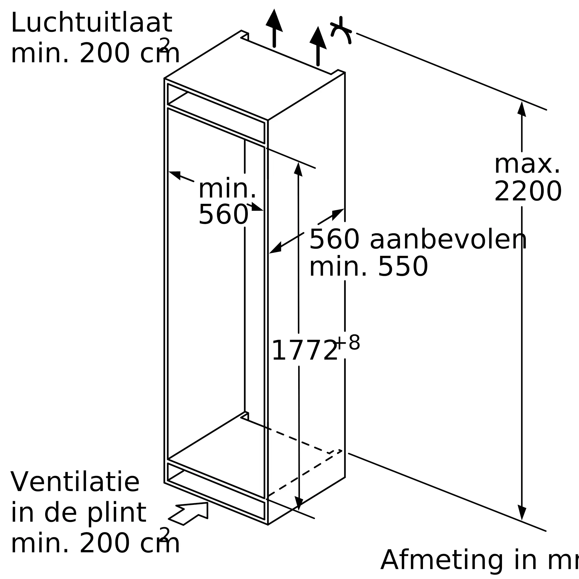 Serie 6 Inbouw koel-vriescombinatie 177.2 x 55.8 cm Vlakscharnier met SoftClose