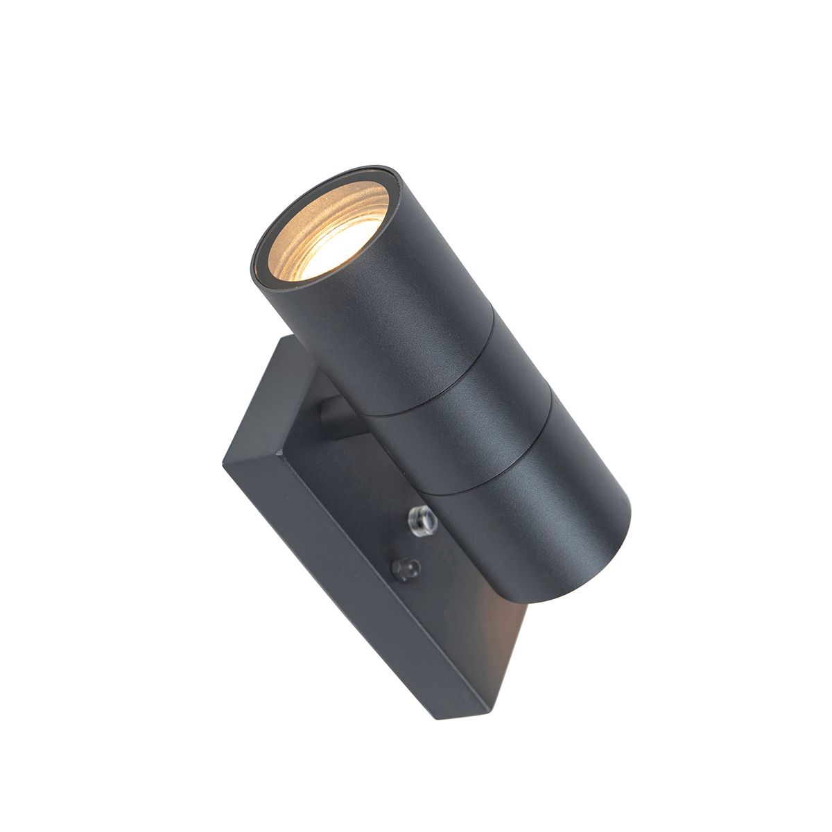 Set van 2 buiten wandlamp donkergrijs 2-lichts schemersensor - Duo