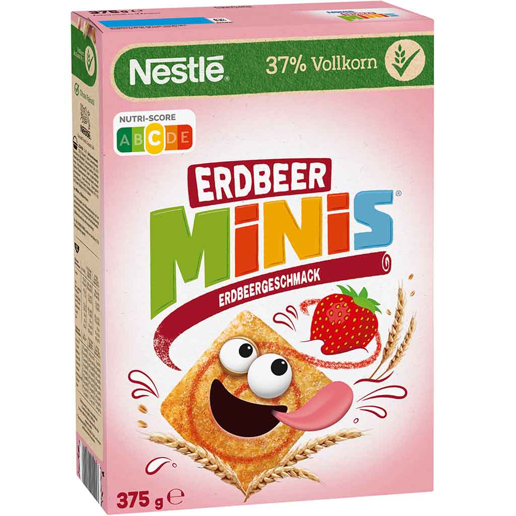 Nestle Erdbeer Minis Erdbeergeschmack 375g MHD:30.7.25