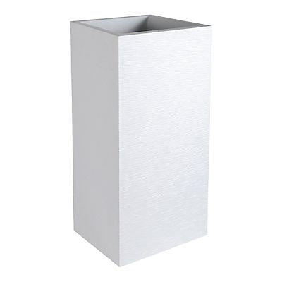 Pot carré polypropylène Eda Graphit blanc cérusé 39 x 39 x h.80 cm