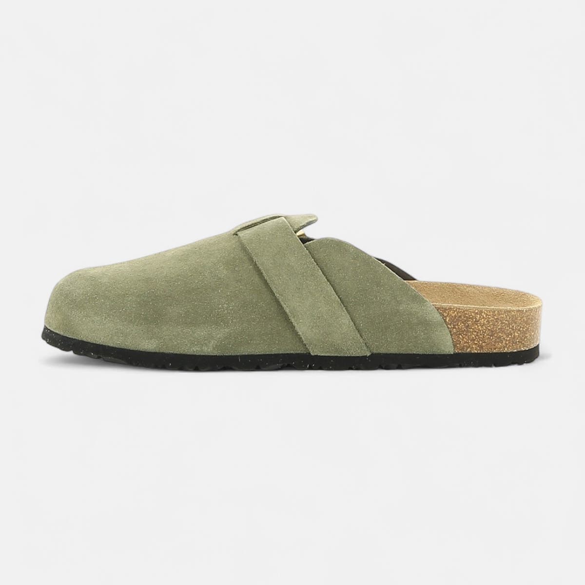 Mules Femme en cuir kaki