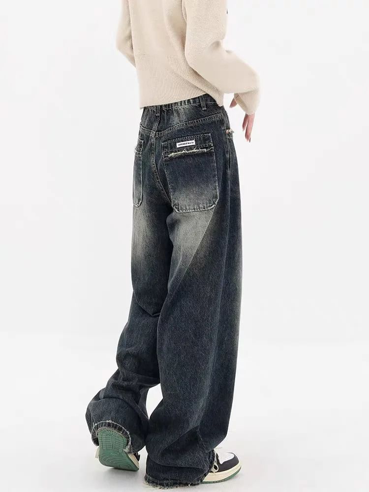 Jerolenea - Lage taille losse rechte jeans