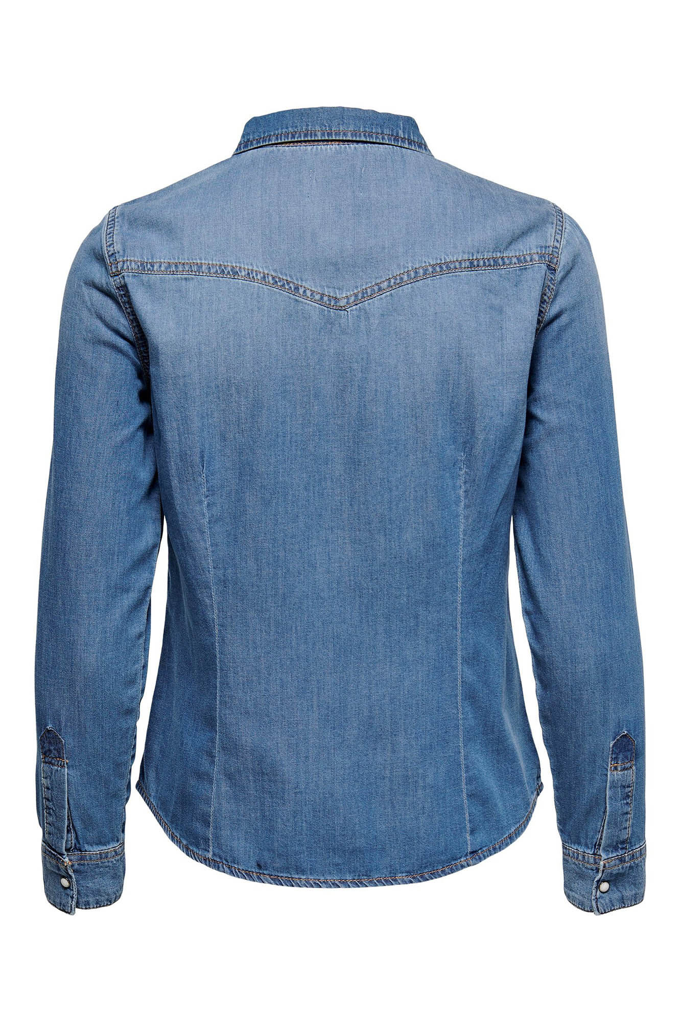 camisa jeans de manga comprida