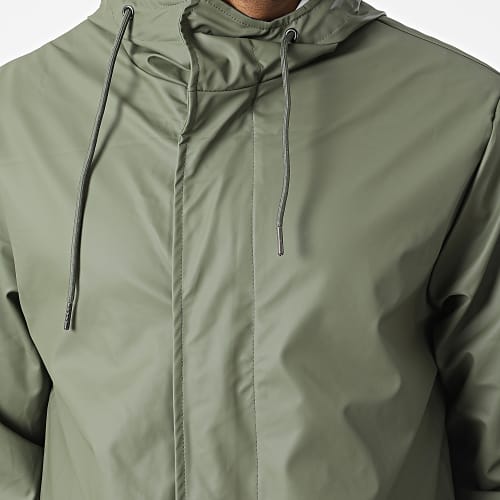 Veste Zippée Capuche Longue Vert Kaki