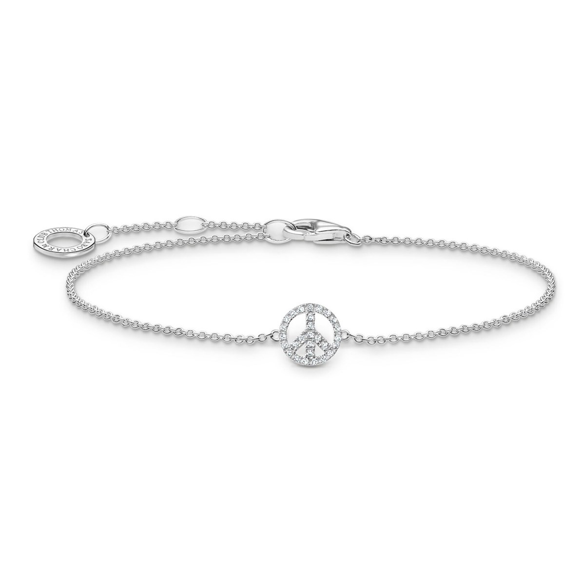 Bracelet Thomas Sabo argent symbole peace empierré