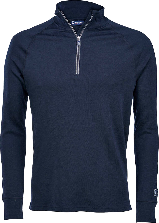Hyggewool 240 GSM Zip Neck Herre 04/Navy