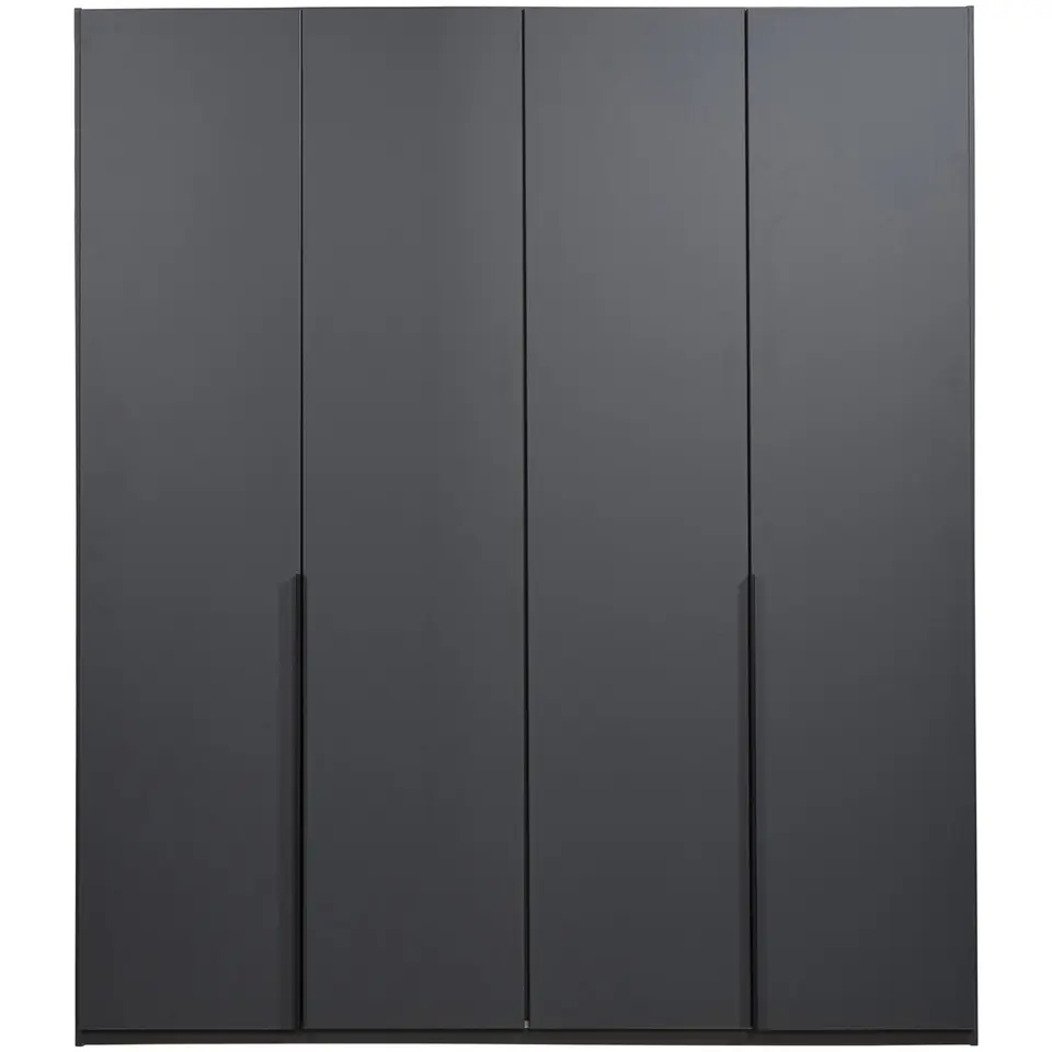 Kledingkast Milaan 4-deurs- grafiet - 208x180x58 cm