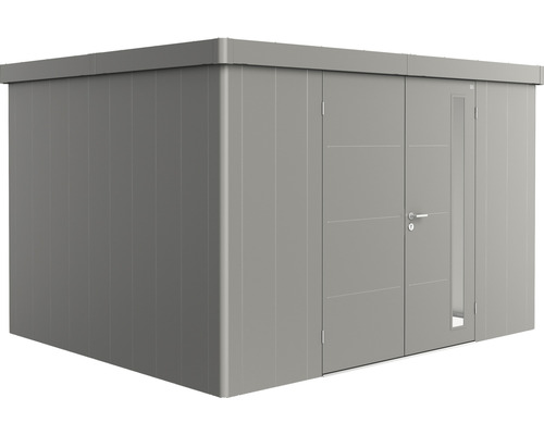 Biohort Neo 3D tuinhuis met dubbele deuren, 347,5 x 291,5 cm, kwartsgrijs metallic