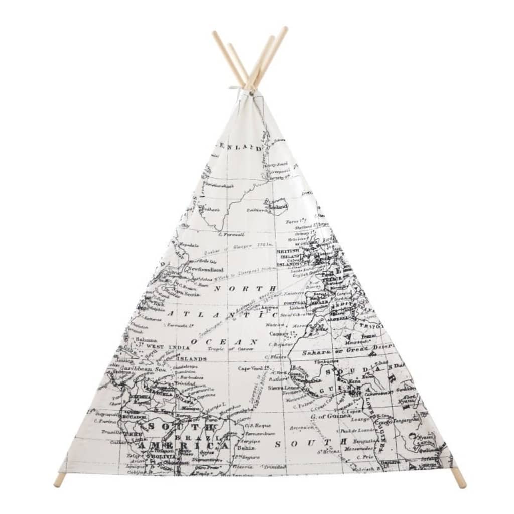 Tipi world map noir et blanc