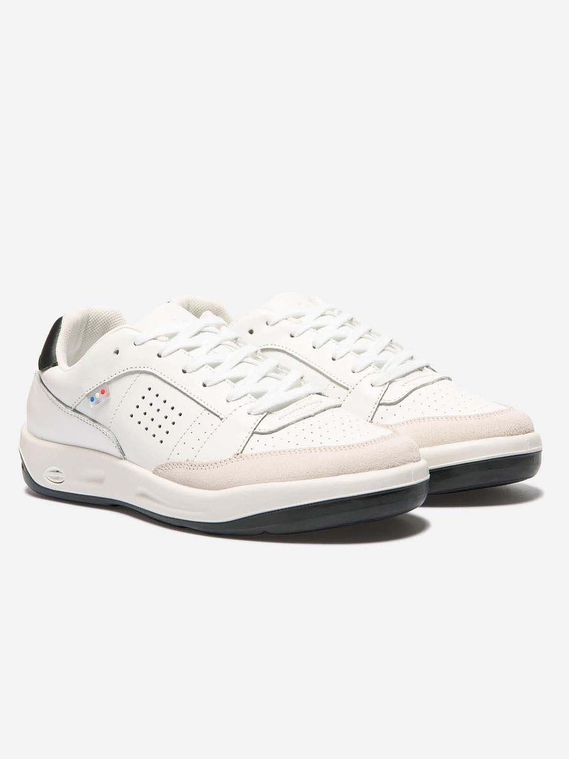Baskets Homme Fabriquées En France Dessus Cuir Blanc
