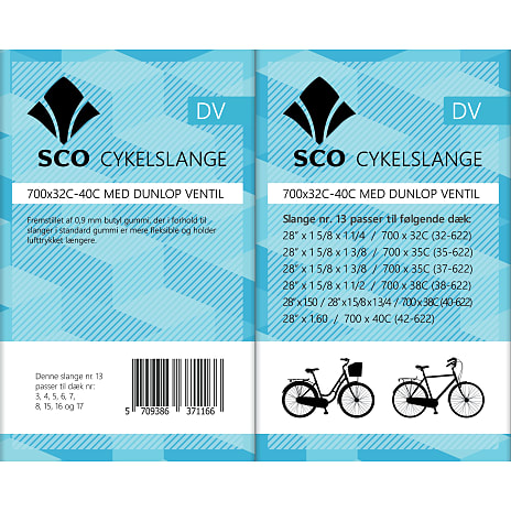SCO 700X32-40C slange m/Dunlop ventil