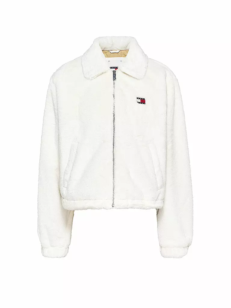 TOMMY JEANS Jacke in Felloptik weiss