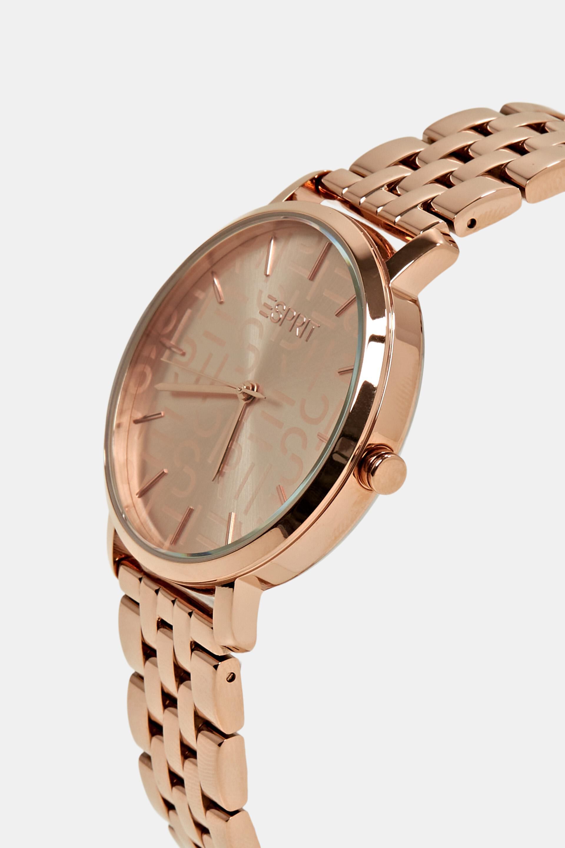 Montre en acier inoxydable à cadran orné du logo
