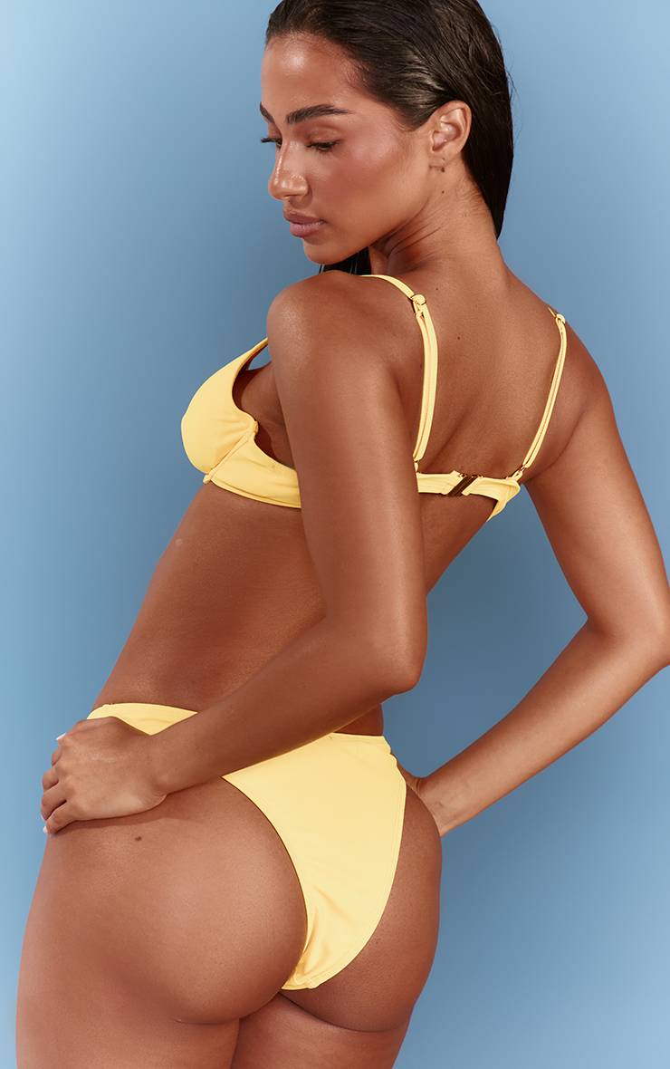 Jaune Bas De Bikini Tanga Basique