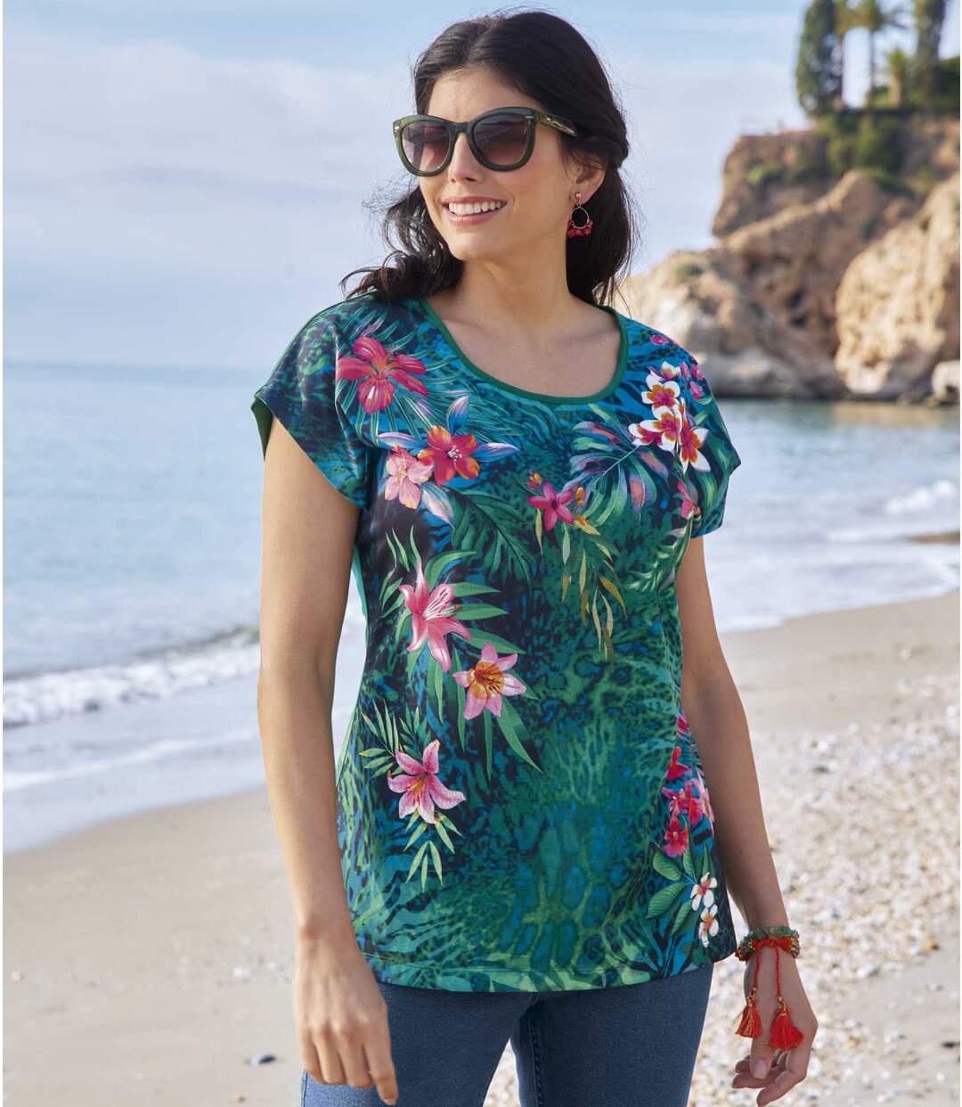 Tee-Shirt Imprimé Tropical