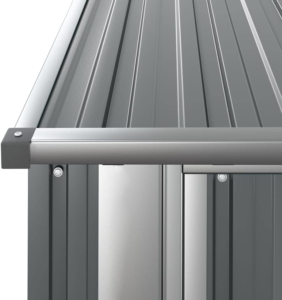 vidaXL Geräteschuppen Gerätehaus Gartenhaus Garten Werkzeug Schuppen Lagerschuppen Geräteschrank Grau 180,5x97x209,5cm Verzinkter Stahl
