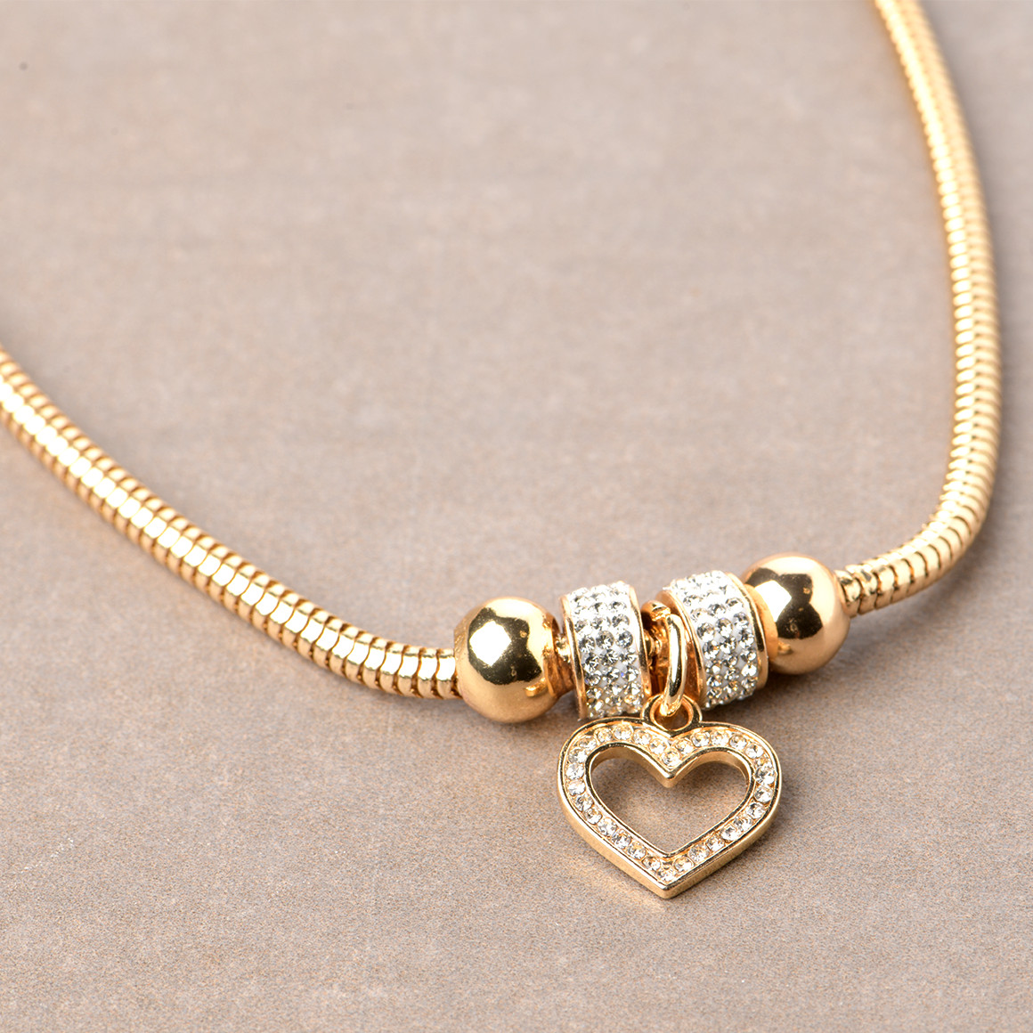 Gina Benotti Damen Kette mit Herz-Anhänger gold